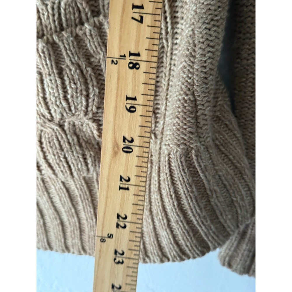 Johns Bay Vintage Y2k Women's‎ Tan Cable Knit Shawl Collar Cardigan Sweater L - Picture 6 of 9